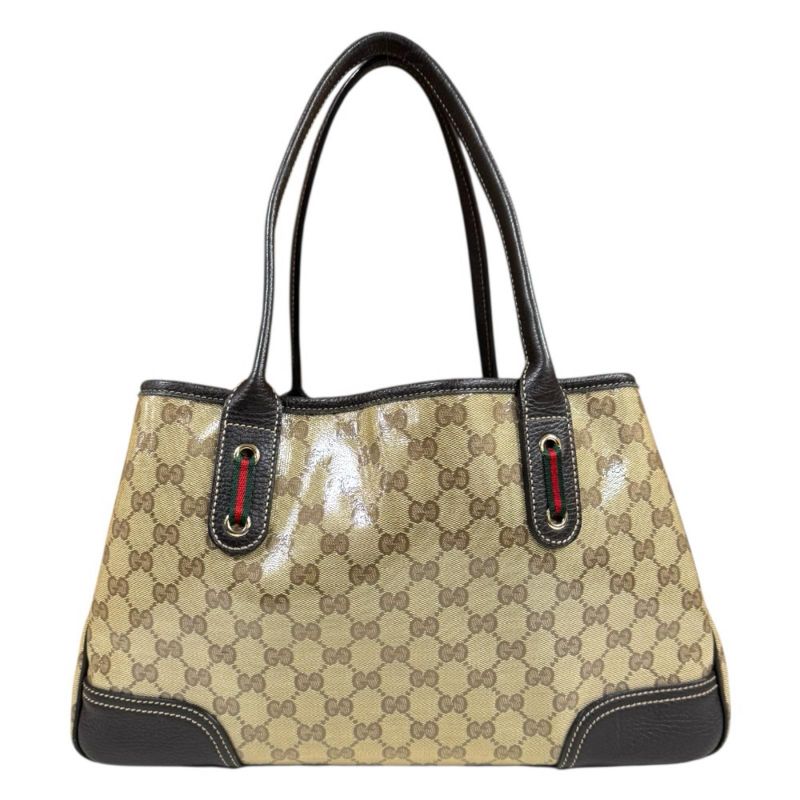 Gucci GG Crystal Tote Leather Beige Crystal