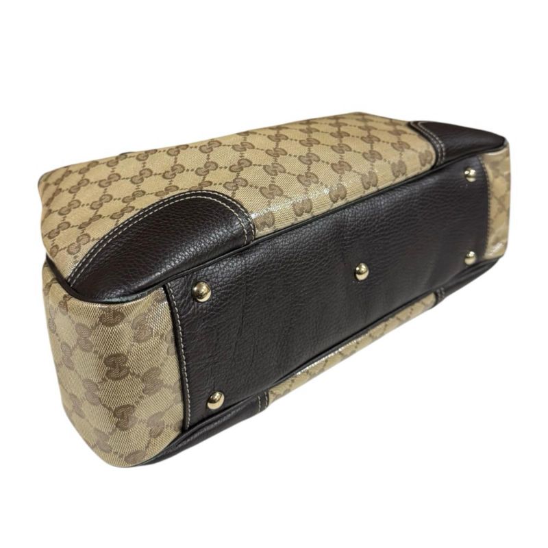 Gucci GG Crystal Tote Leather Beige Crystal