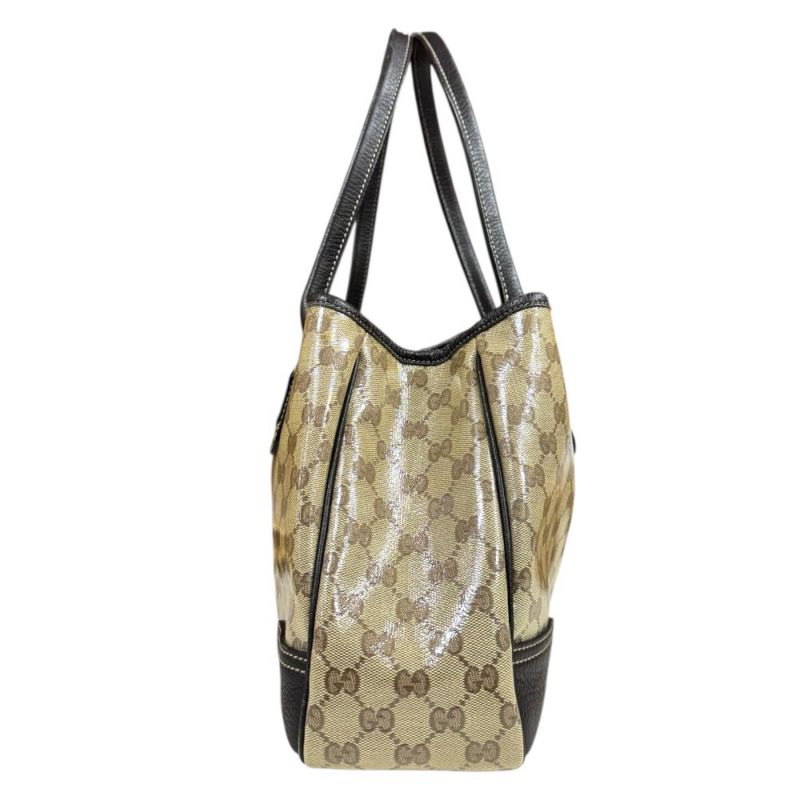 Gucci GG Crystal Tote Leather Beige Crystal