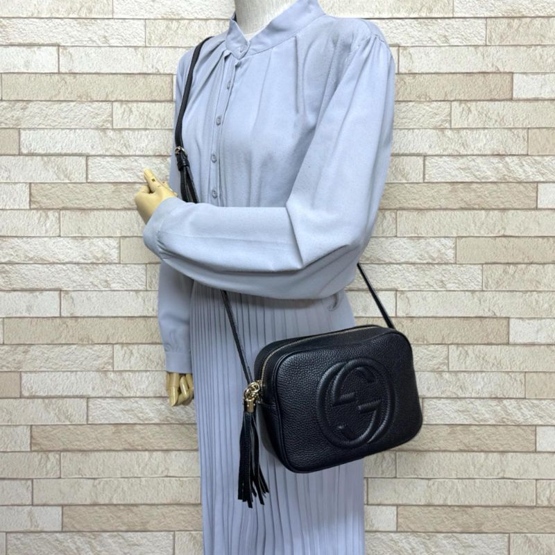 Gucci Small Disco Soho Shoulder Bag Leather Black
