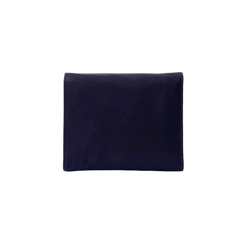 Prada Logo Tessuto Nylon Leather Trifold Wallet Mini