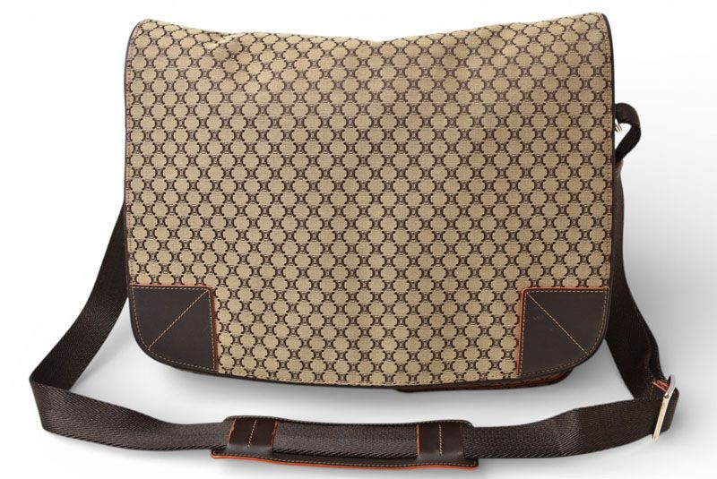 Celine Shoulder Bag Macadam Pattern A4 Compatible Brown Beige