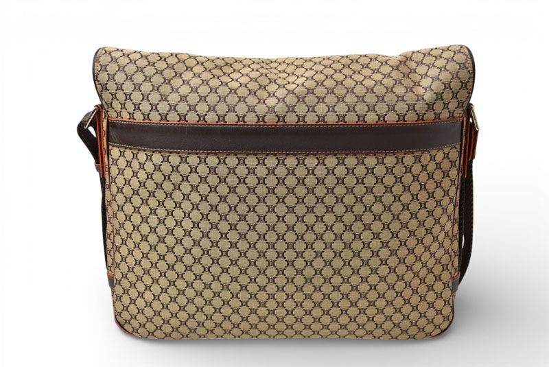 Celine Shoulder Bag Macadam Pattern A4 Compatible Brown Beige