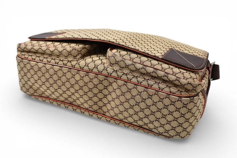 Celine Shoulder Bag Macadam Pattern A4 Compatible Brown Beige