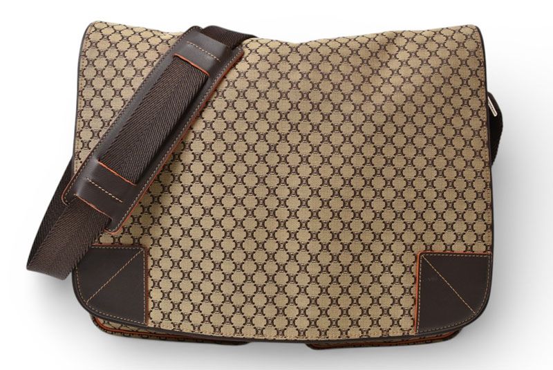 Celine Shoulder Bag Macadam Pattern A4 Compatible Brown Beige