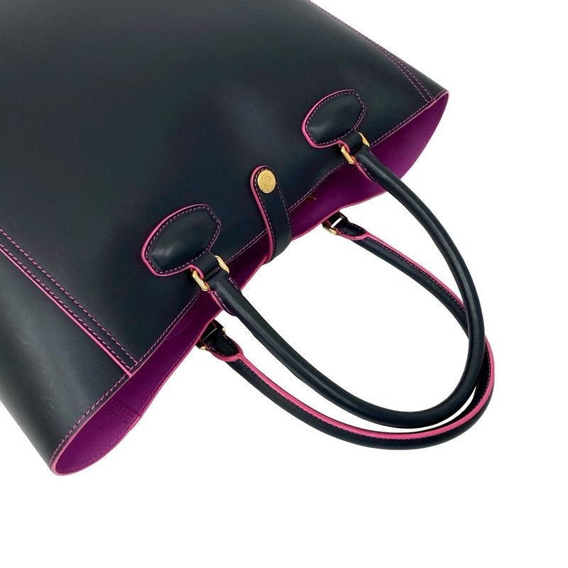 Loewe Leo Anagram Logo Tote Leather Navy Navy X Pink