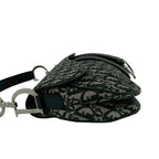 Dior Saddle Bag Trotter Canvas Leather Black