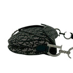 Dior Saddle Bag Trotter Canvas Leather Black