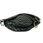 Dior Saddle Bag Trotter Canvas Leather Black