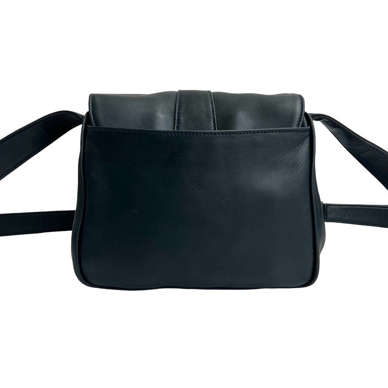 Gucci Vintage Horse Shoe Logo Leather Shoulder Bag