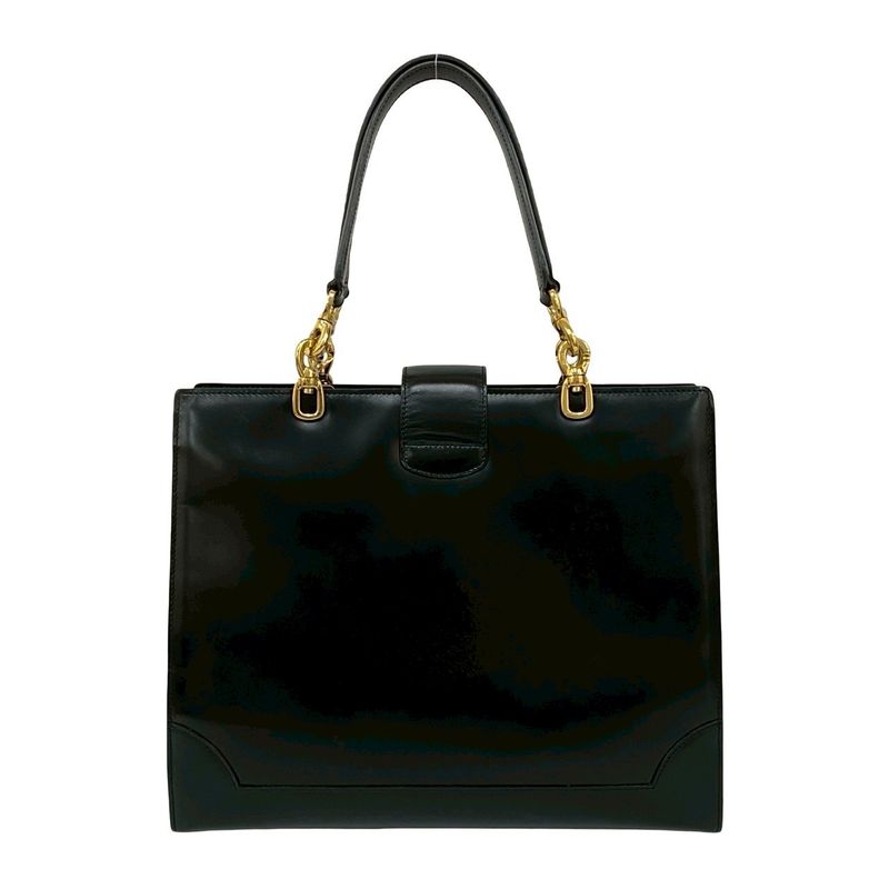 Celine Vintage Logo Ring Calf Leather Handbag