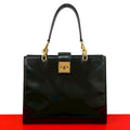 Celine Vintage Logo Ring Calf Leather Handbag