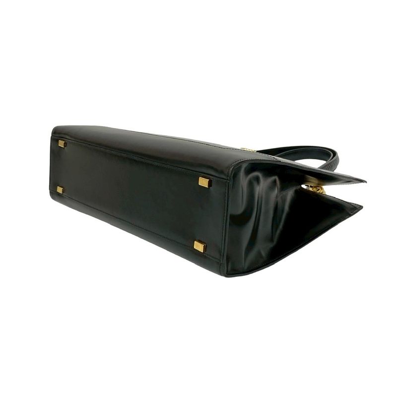 Celine Vintage Logo Ring Calf Leather Handbag