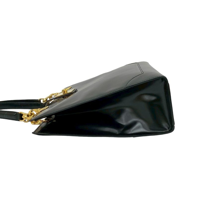 Celine Vintage Logo Ring Calf Leather Handbag
