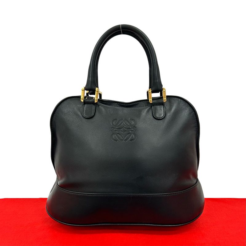 Loewe Vintage Anagram Logo Nappa Leather Boston Bag