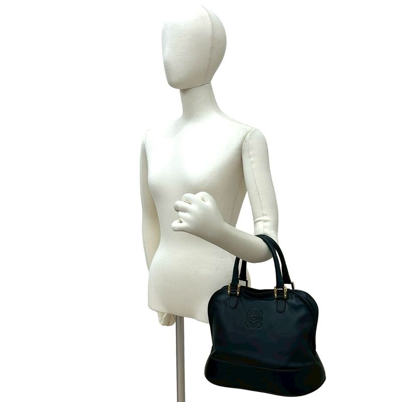 Loewe Vintage Anagram Logo Nappa Leather Boston Bag