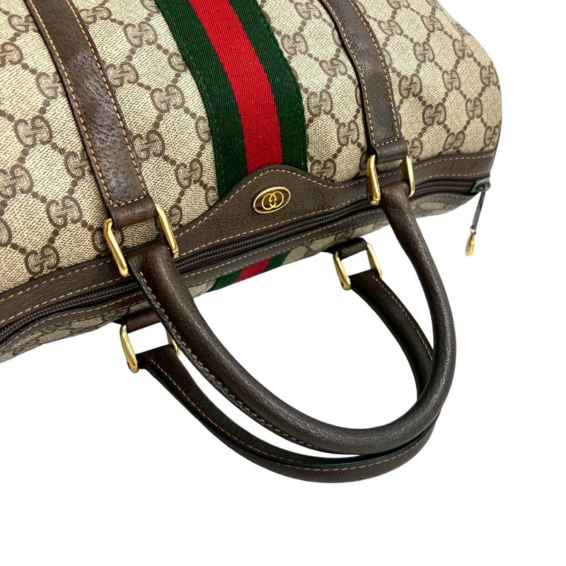 Gucci Vintage Sherry Handbag Brown Red Green