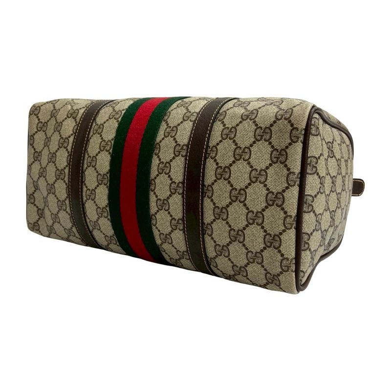 Gucci Vintage Sherry Handbag Brown Red Green