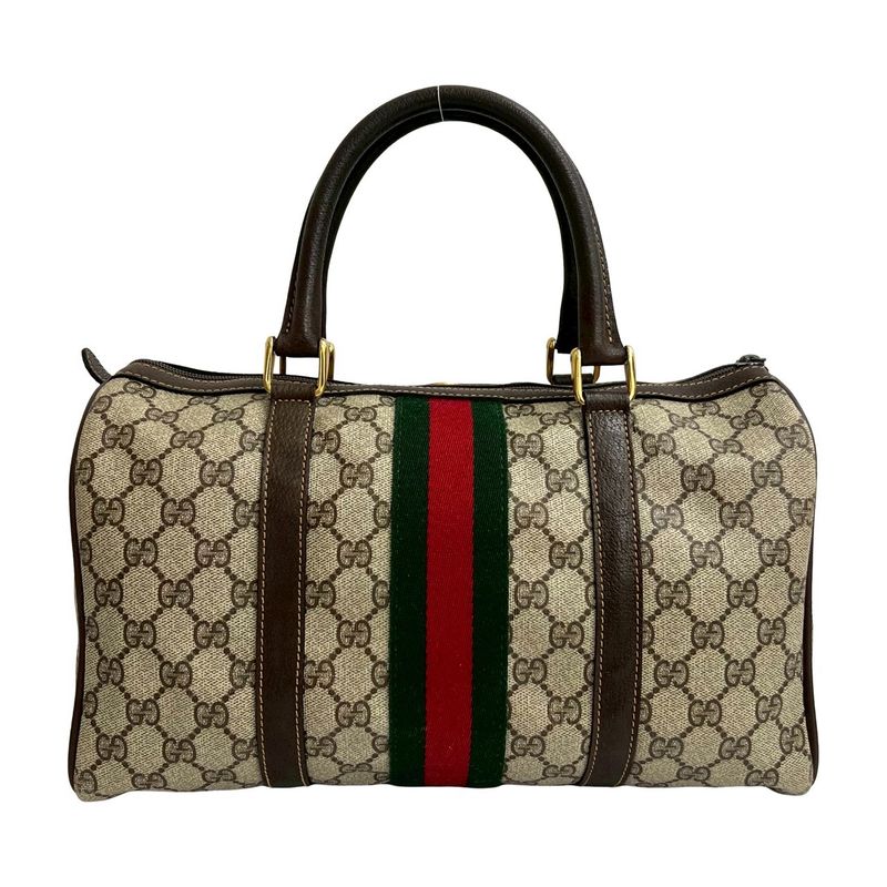 Gucci Vintage Sherry Handbag Brown Red Green
