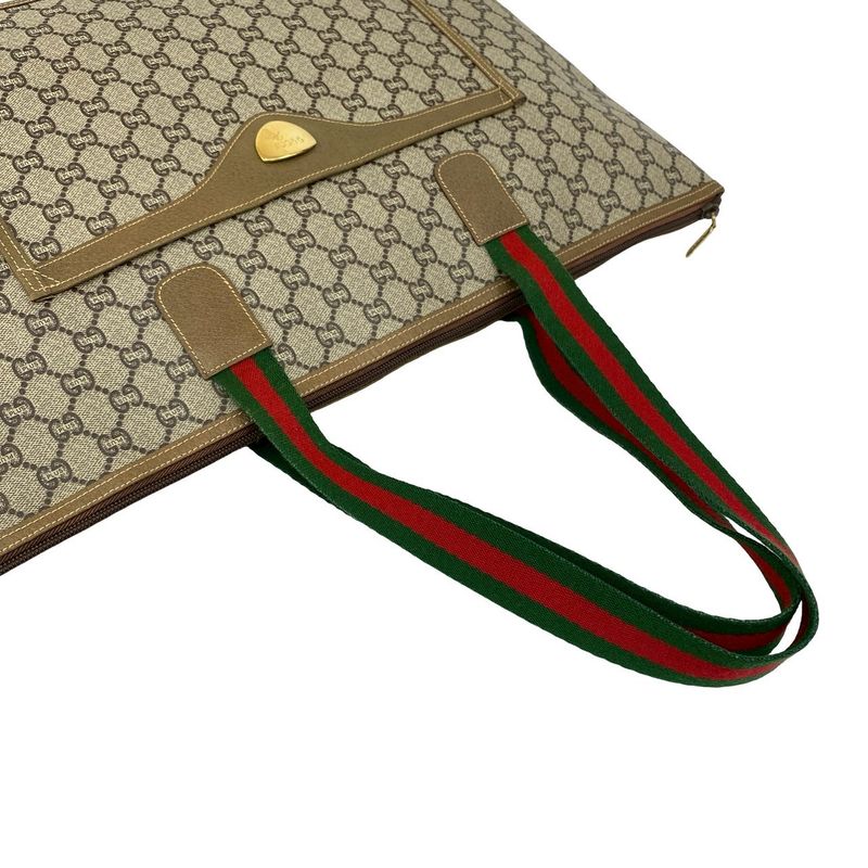 Gucci Vintage Sherry Leather Brown Red Green