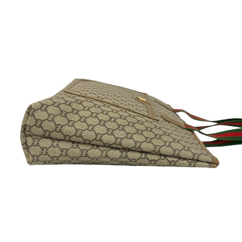 Gucci Vintage Sherry Leather Brown Red Green