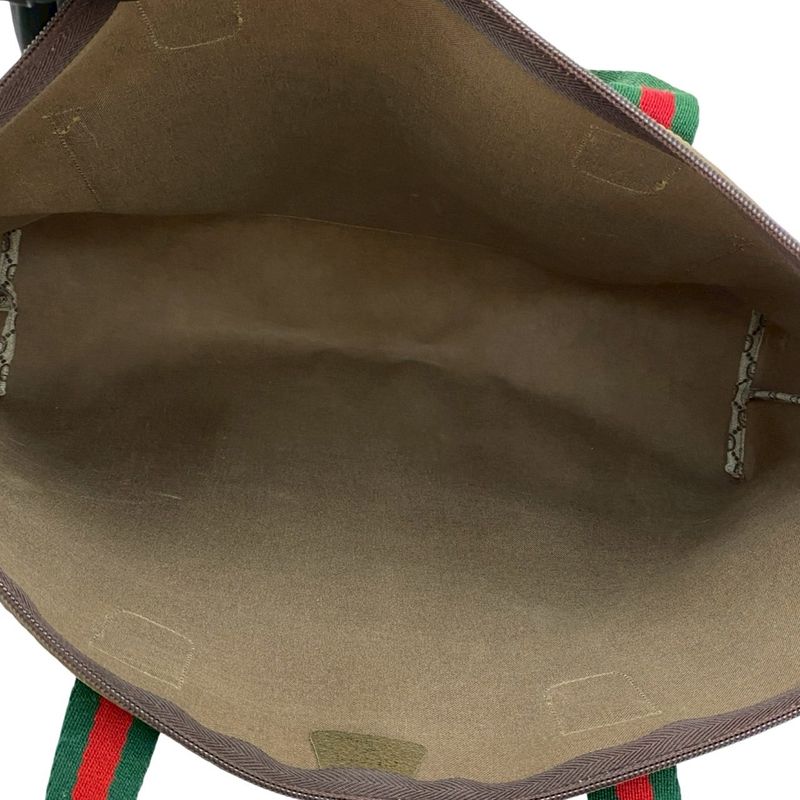 Gucci Vintage Sherry Leather Brown Red Green