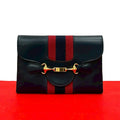 Gucci Vintage Sherry Leather Red Navy