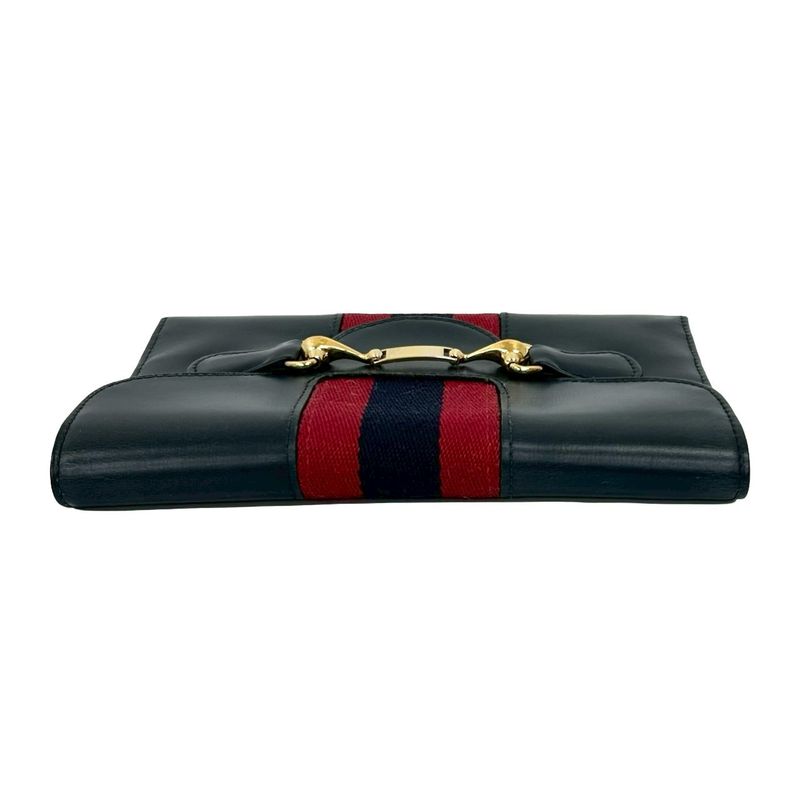 Gucci Vintage Sherry Leather Red Navy