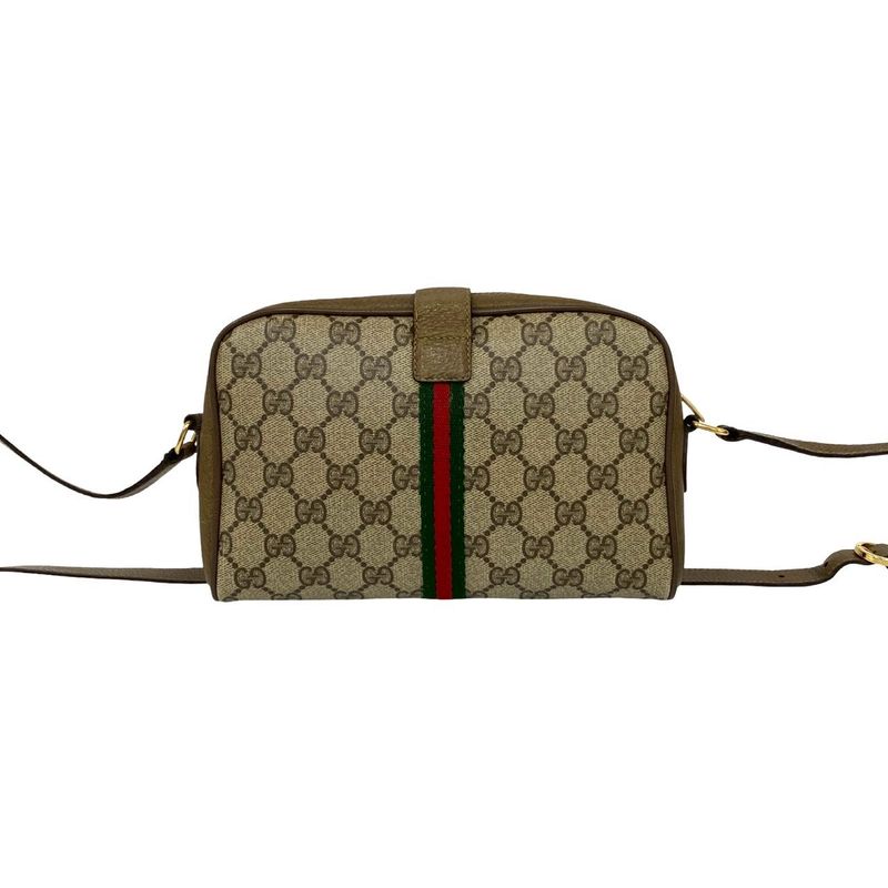 Gucci Vintage Sherry Shoulder Bag Brown Green Red