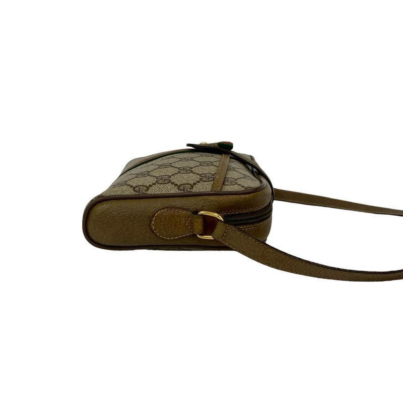 Gucci Vintage Sherry Shoulder Bag Brown Green Red