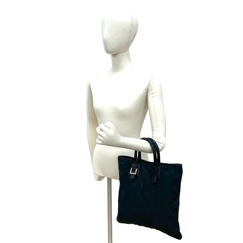 Loewe Anagram Logo All Over Pattern Canvas Leather Handbag Tote