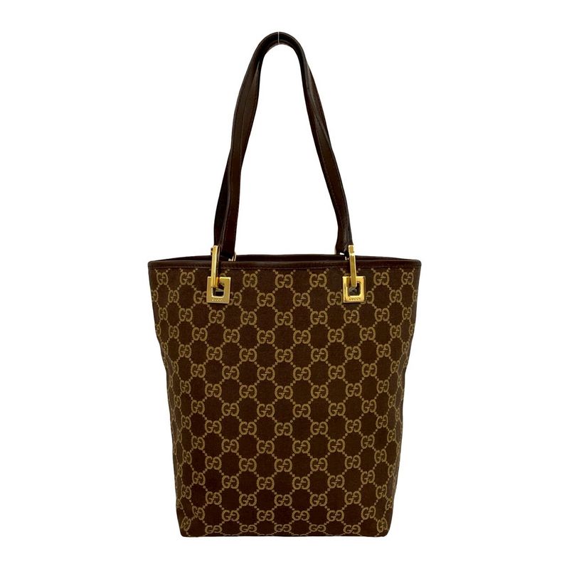 Gucci GG Pattern Canvas Leather Handbag Mini Tote