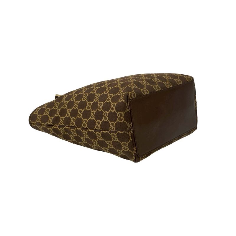 Gucci GG Pattern Canvas Leather Handbag Mini Tote