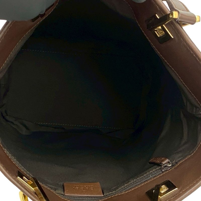 Gucci GG Pattern Canvas Leather Handbag Mini Tote