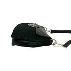 Prada Triangle Logo Leather Tessuto Shoulder Bag