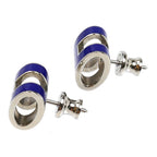 Hermes Metal Mini Pop Earrings Blue Royale