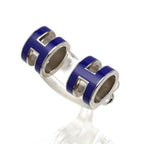 Hermes Metal Mini Pop Earrings Blue Royale