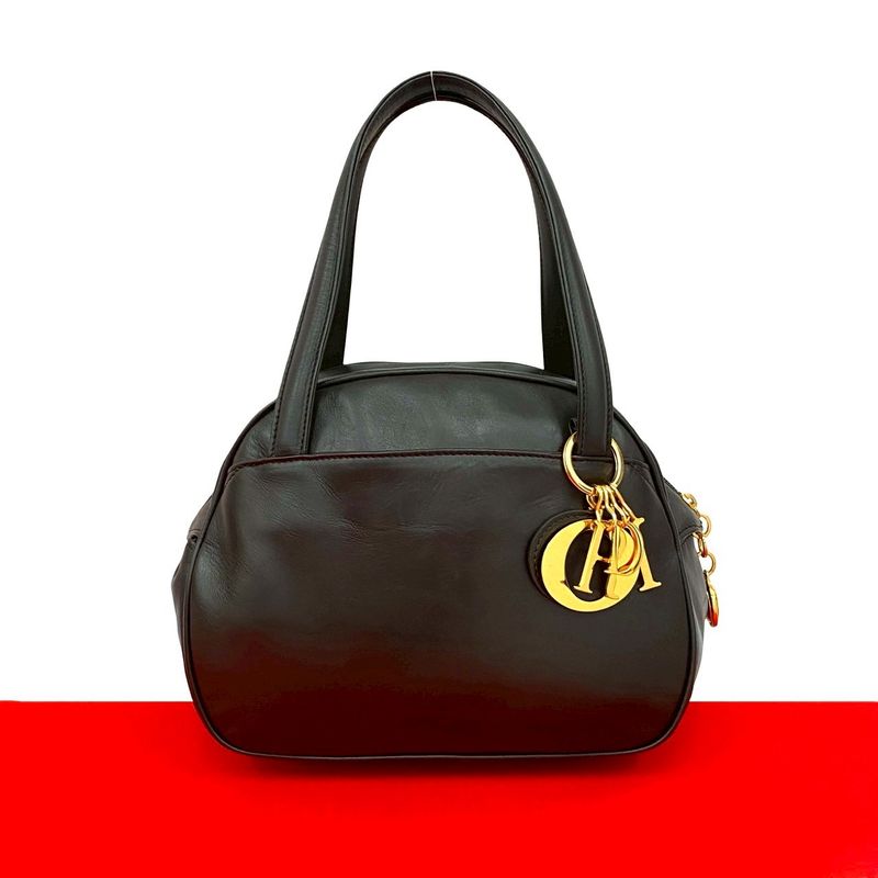 Dior CD Logo Gold Charm Leather Handbag Mini