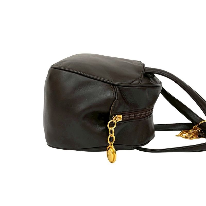 Dior CD Logo Gold Charm Leather Handbag Mini