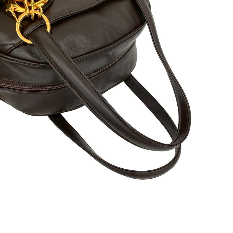 Dior CD Logo Gold Charm Leather Handbag Mini
