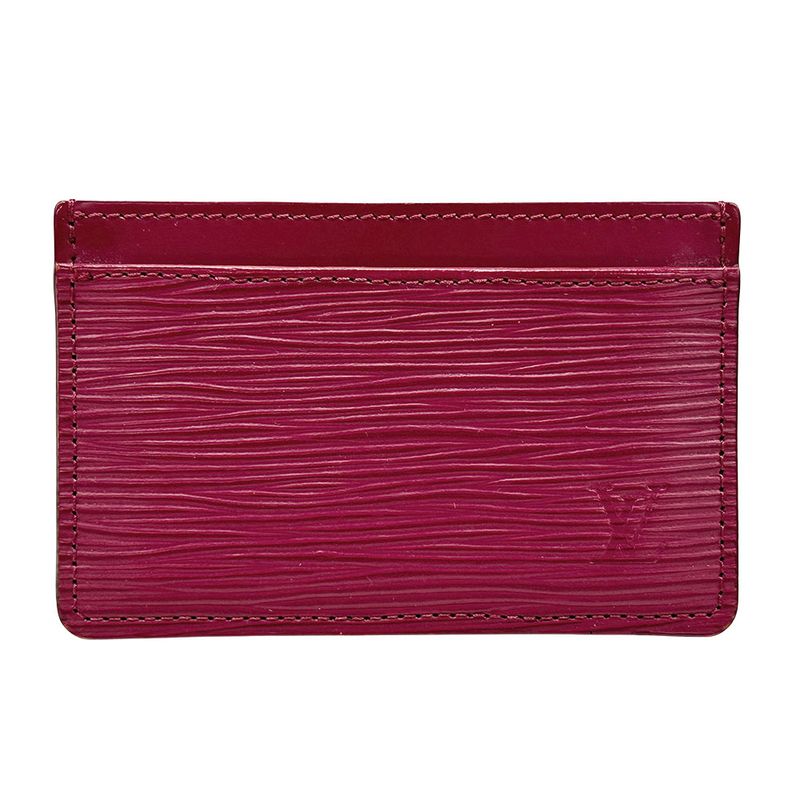 Louis Vuitton Card Case Epi Leather Holder Sample Fuchsia Wine