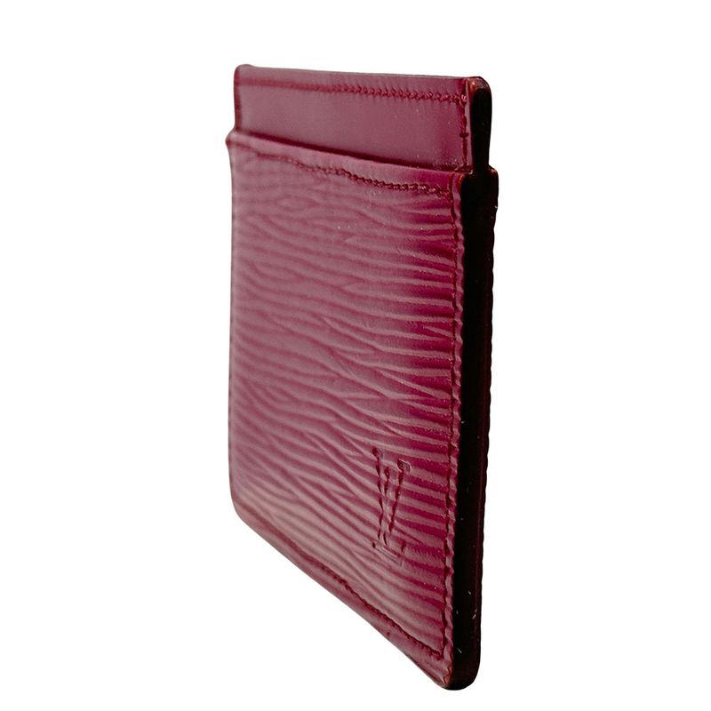 Louis Vuitton Card Case Epi Leather Holder Sample Fuchsia Wine