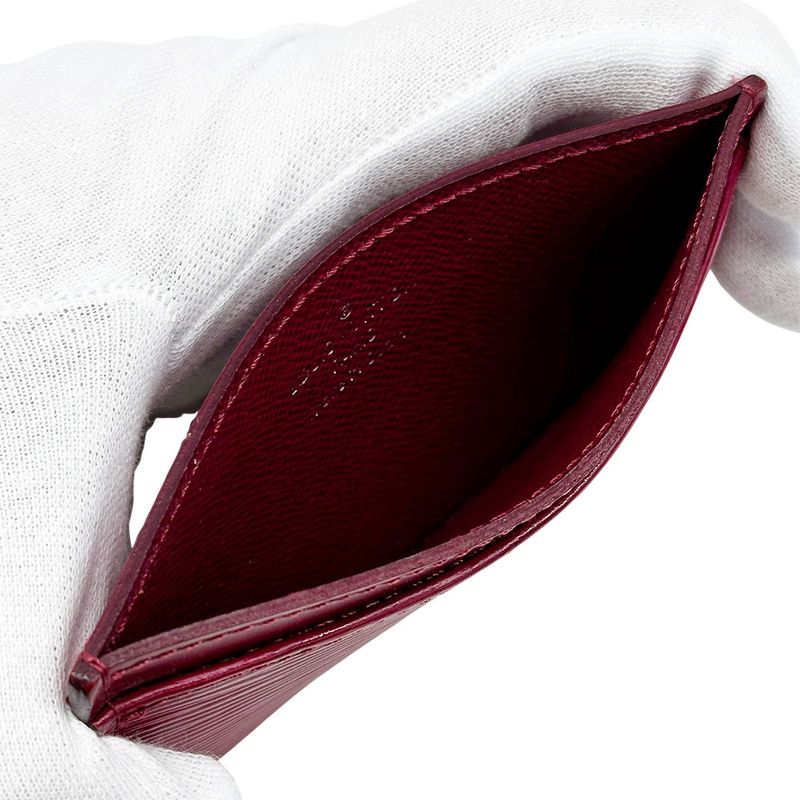 Louis Vuitton Card Case Epi Leather Holder Sample Fuchsia Wine
