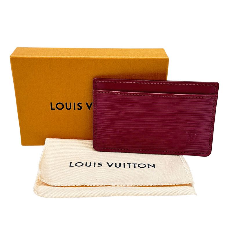 Louis Vuitton Card Case Epi Leather Holder Sample Fuchsia Wine
