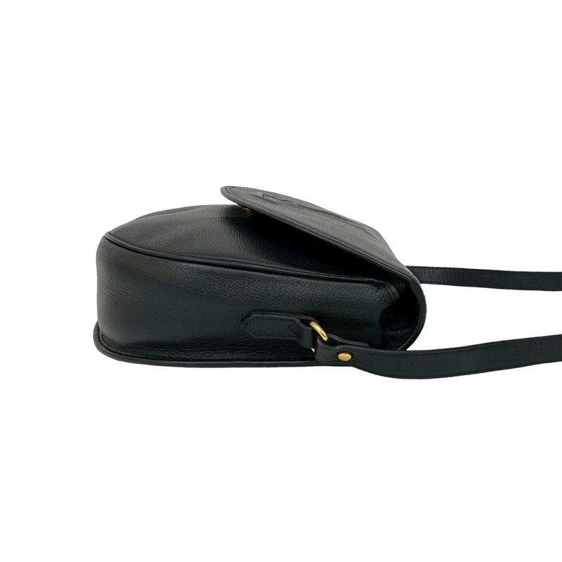 Saint Laurent Yves YSL Logo Stitch Leather Shoulder Bag