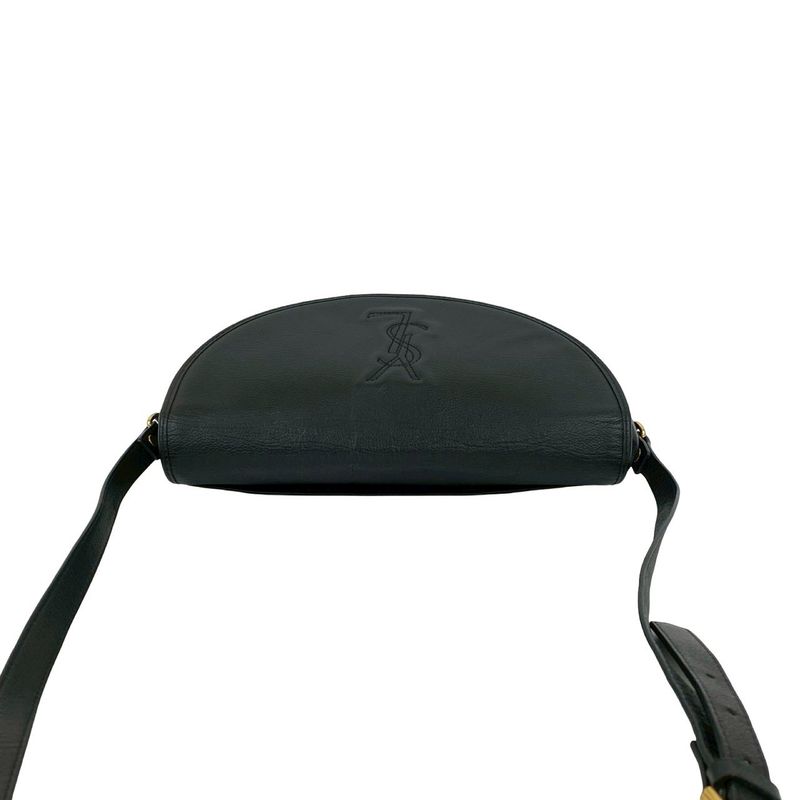 Saint Laurent Yves YSL Logo Stitch Leather Shoulder Bag