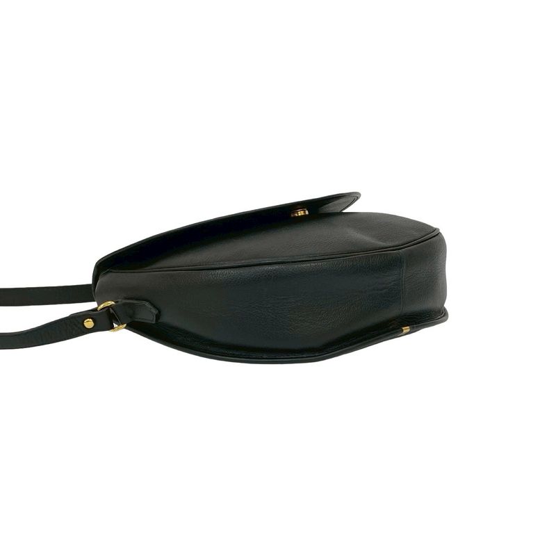 Saint Laurent Yves YSL Logo Stitch Leather Shoulder Bag