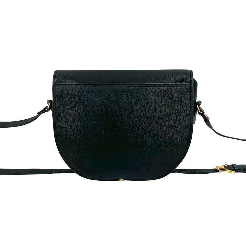 Saint Laurent Yves YSL Logo Stitch Leather Shoulder Bag