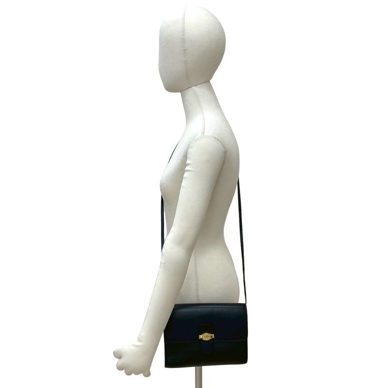Dior Vintage CD Logo Leather Shoulder Bag