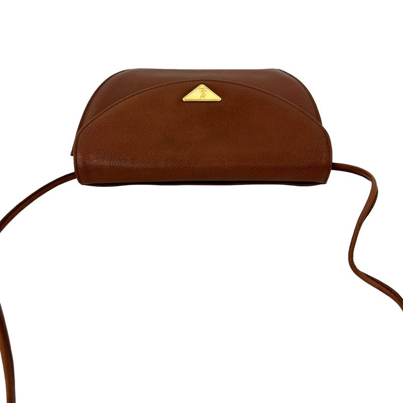 Saint Laurent Yves YSL Logo Leather Shoulder Bag